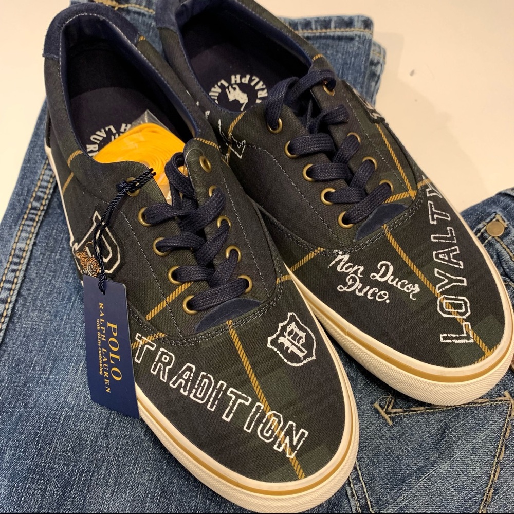 🛍️POLO-RALPH LAUREN Thorton lll Navy TARTAN Varsity TIGER Sneakers